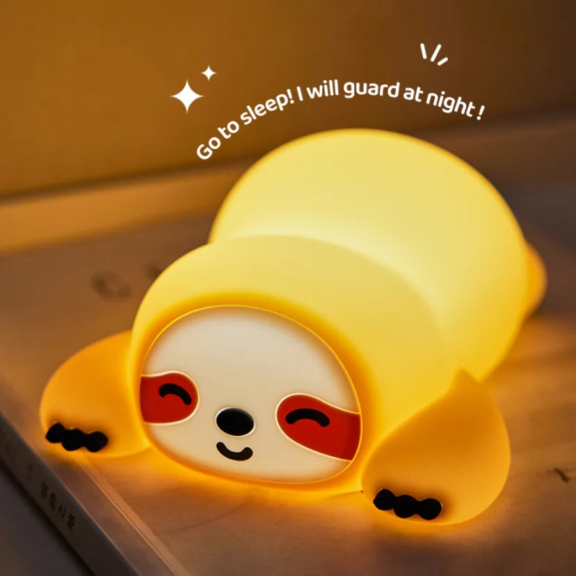 1pc Cute Sloth a LED, luce notturna in silicone, ricaricabile tramite USB