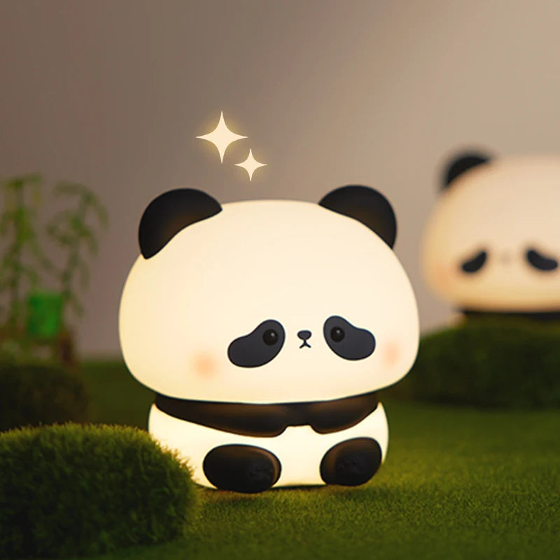 1pc Cute Panda a LED, luce notturna in silicone, ricaricabile tramite USB
